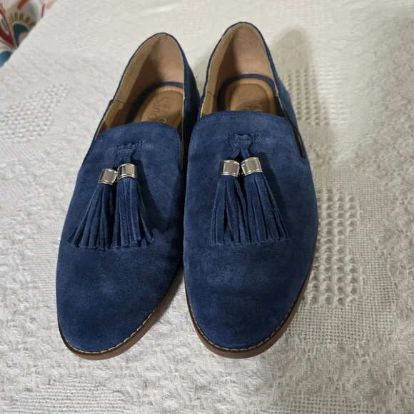 Franco Sarto Blue and Brown Suede Loafers - Picture 9 of 9
